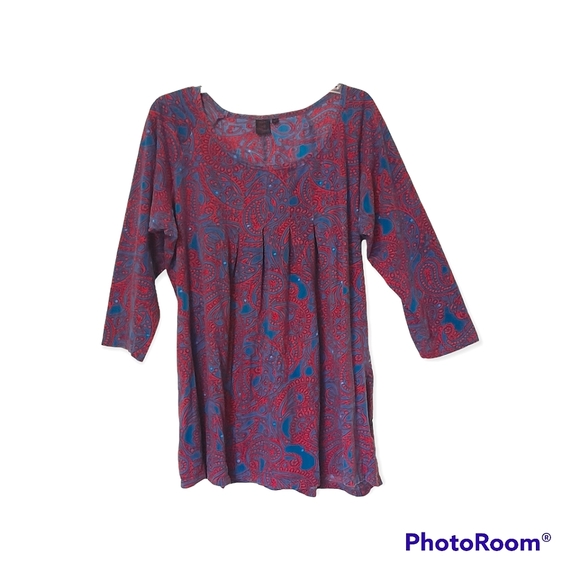 Aller Simplement Tops - Aller Simplement Pleated Tunic, 1X